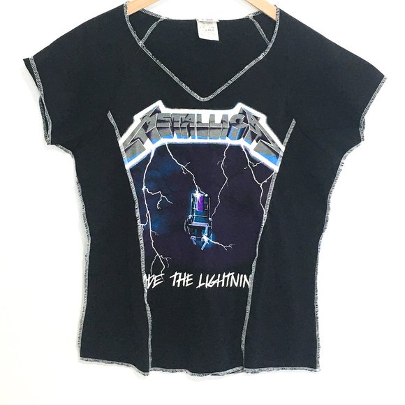 Giant Tops - Metallica Ride the Lightning Body-Con Women's T-Shirt (L)